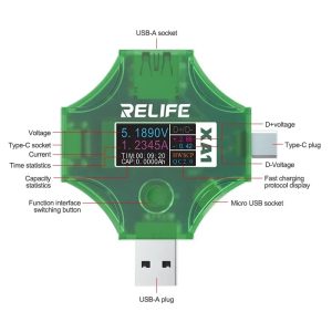 RELİFE XA1 2İN1 USB TESTER