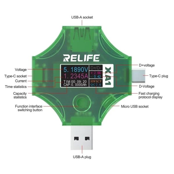 RELİFE XA1 2İN1 USB TESTER