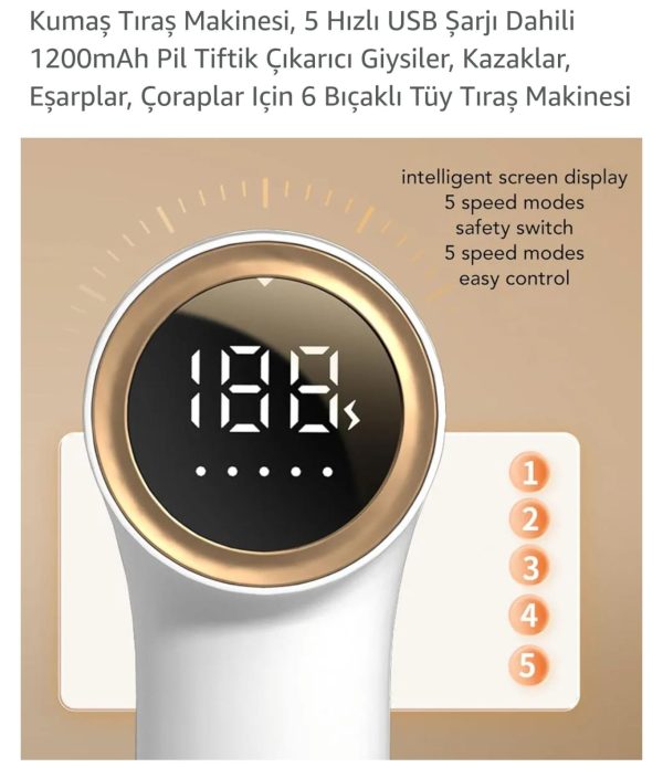 22-A LİNT REMOVER 1200mAh tüy topak tıraş makinası
