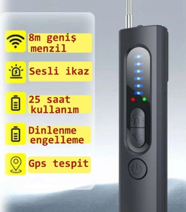 1-1 KAMERA SİNYAL DEDÖKTÖRÜ BÖCEK BULUCU ORTAM DİNLEME ENGELLEME