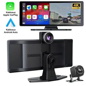 1-01AXO AAA Araba 10,2 Inç Bluetooth 4k Taşınabilir Ekran Sürüş Kaydedici GPS Navigasyon Ekran Kablosuz Carplay Android OTO MP5 Çalar