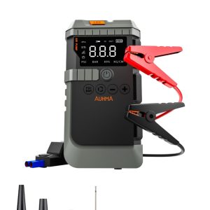 1-01AXO Q7 1-Çok fonksiyonlu ump Starter / Akü Takviye Cihazı | 4'ü 1 Arada Powerbank, Hava Kompresörü, LCD Ekran, 12.000mAh 150PSI