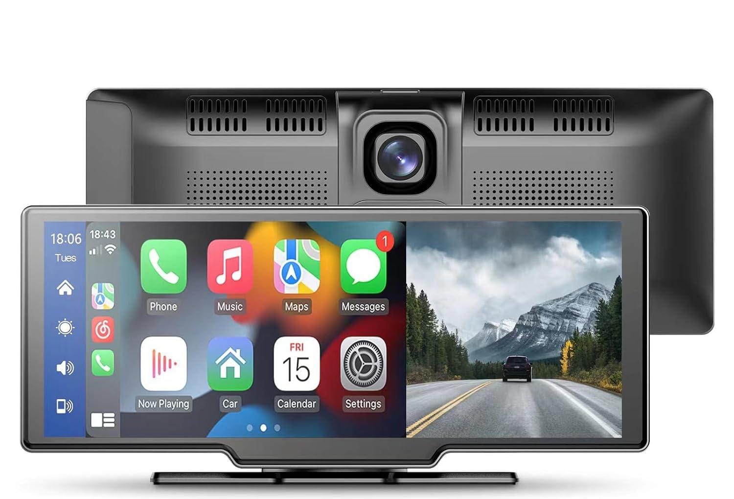 1-01AXO AAA Taşınabilir Araba Radyosu, Kablosuz Carplay ve Android Otomobil, Ön Kamera, Geri Sürüş Kamerası, IPS Dokunmatik Ekran, Döngü Kayıt, Otomobil ve Kamyon için Dijital Medya Alıcısı, 64G - Görsel 6