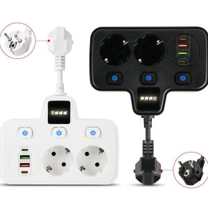 10A-3,4A(MAX) AKIM KORUMALI DUVARTİPİ 2Lİ PRİZ + 2USB 20W