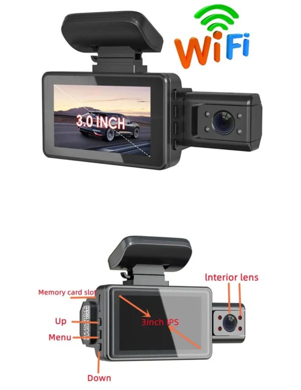 1-01AXO HD 1080P Full HD FHD  DÖNGÜ KAYDI G-SENSOR RECORDİNG 3,0HD DİSPLAY REAR VİEW - Görsel 3