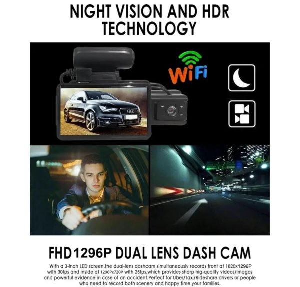 1-01AXO HD 1080P Full HD FHD  DÖNGÜ KAYDI G-SENSOR RECORDİNG 3,0HD DİSPLAY REAR VİEW - Görsel 5