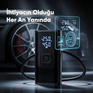 1-01AXO Q7 150Psi SARSLI KOMPROSÖR 4500MAH Ekranlı taşıanabilir
