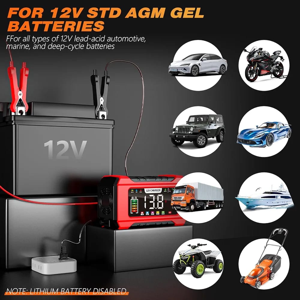 12V15AMP YAZ/KIŞ MODLU LCD Lİ AKÜ SARJ CİHAZI - Görsel 3