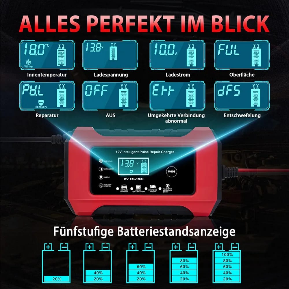 24V/8amp YAZ/KIŞ MODLU EKRANLI AKÜ SARJ CİHAZI - Görsel 2