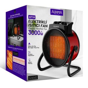 AUHMA ELEKTİRİKLİ ISITICI FAN 3000W HIZLI ISINMA 3KADEME AYAR PTC ISITMALI