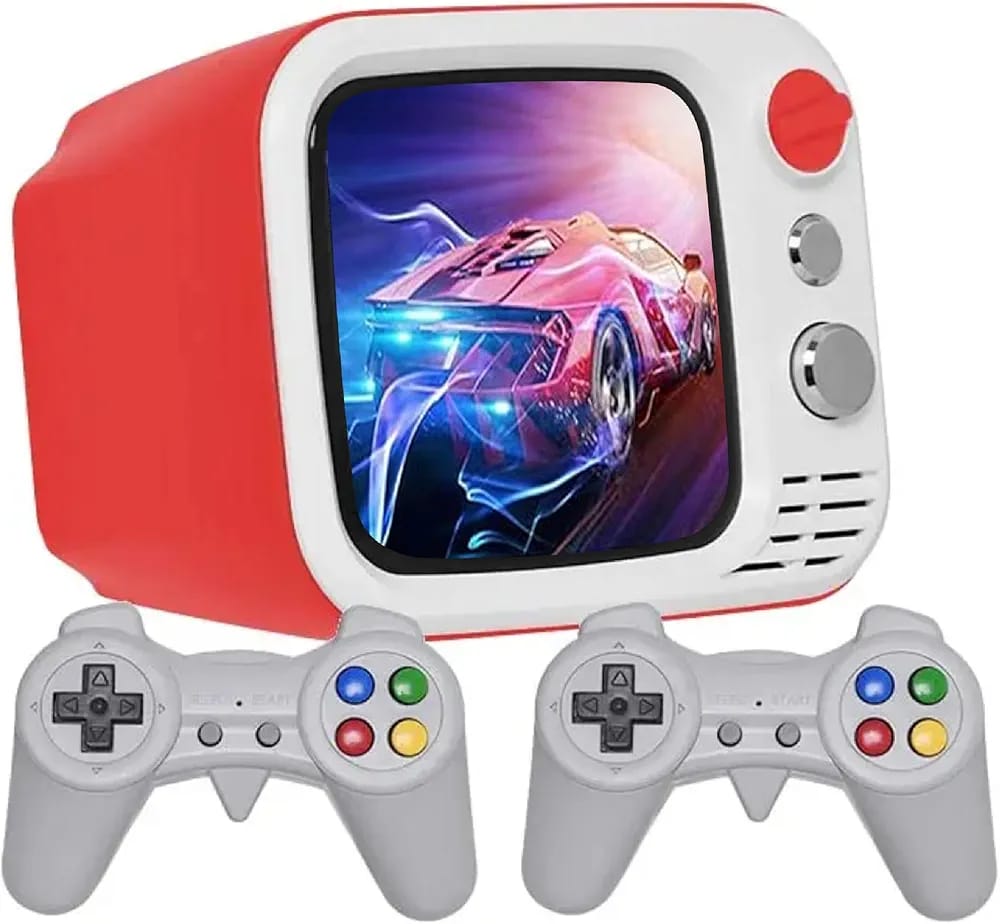 TV GAME BOX Arcade TV 3.5" Mini Retro Oyun Konsolu - İki Kişilik Oynanabilir TV Konsolu ve Gerçekçi Oyun Deneyimi ve Ses - 700+ Klasik Video Oyunu - H7 (Kırmızı) - Görsel 4
