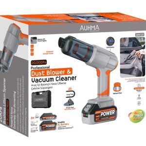 AUHMA 20,000PA SARZLI ÇİFT BATARYALI X FİLİTRELİ ARAÇ OFİS SÜPÜRGE