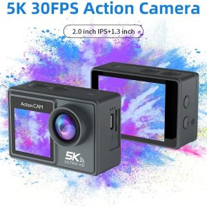 5K ULTRA HD  30FPS VİDEO 50MP FOTO 6 AXİS GYROSCOPE STABİLİZATİONWİFİ AKSİYON KAMERASI